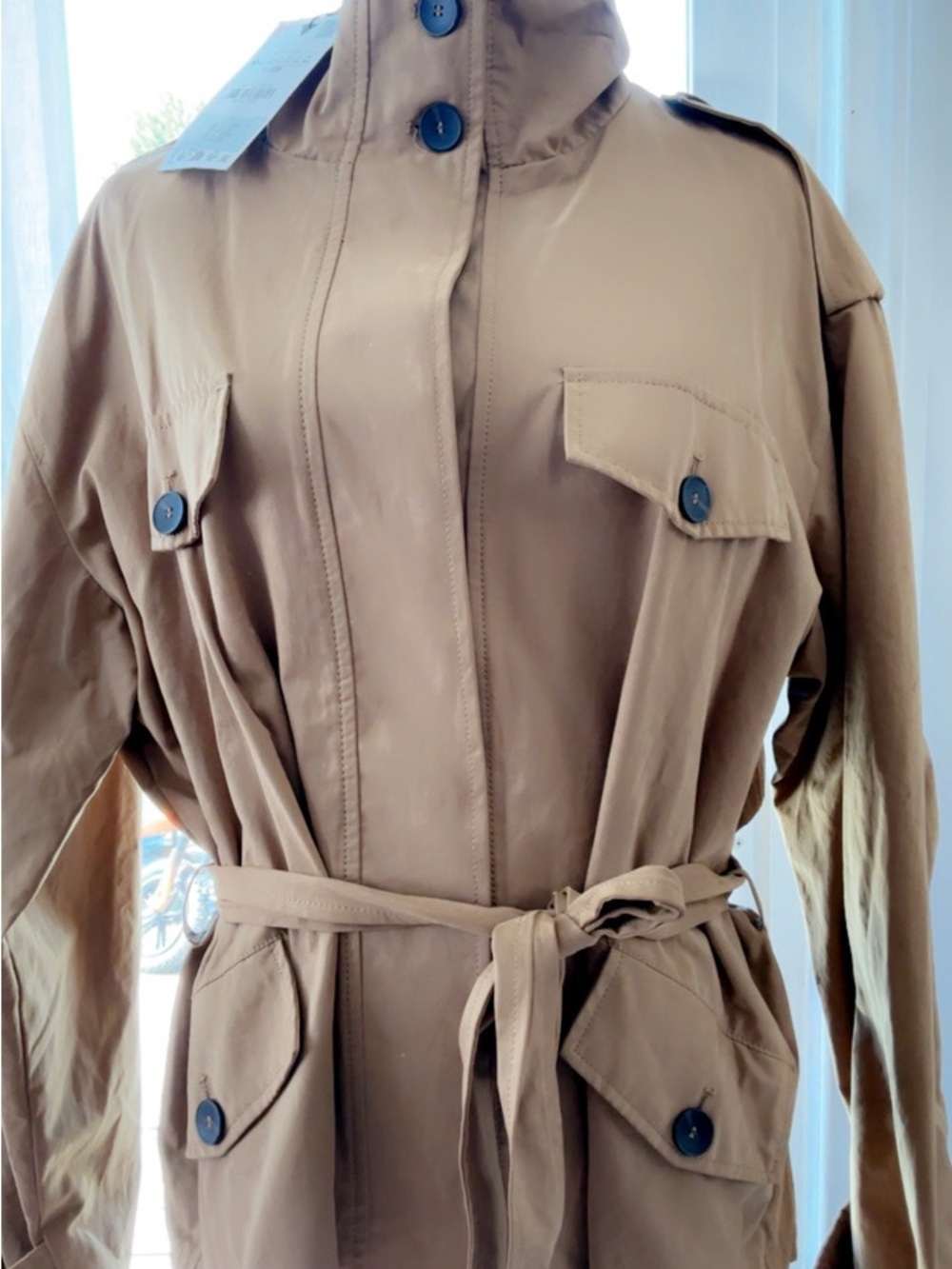 Zara Classic Tan Belted Trench Coat - Women's